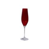 Taça de Champagne em Cristal Prestige 210ml Vermelha - Casa etna