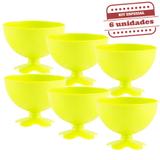 Taça de Sobremesa Acrílica Amarelo Neon Leitoso 400ml 6 unidades Bezavel - Festabox