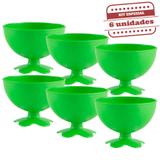 Taça de Sobremesa Acrílica Verde Neon Leitoso 400ml 6 unidades Bezavel - Festabox