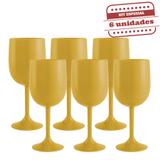 Taça de Vinho Durável Amarelo Gema Leitoso 290ml 6 unidades Bezavel - Festabox