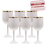 Taça de Vinho Durável Branca Linha Ouro 290ml 6 unidades Bezavel - Festabox