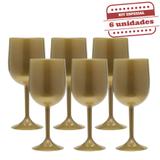Taça de Vinho Durável Dourada Leitosa 290ml 6 unidades Bezavel - Festabox