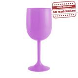 Taça de Vinho Durável Lilás Leitosa 290ml 40 unidades Bezavel - Festabox