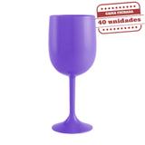 Taça de Vinho Durável Roxo Leitoso 290ml 40 unidades Bezavel - Festabox
