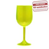 Taça de Vinho Durável Verde Neon 290ml 40 unidades Bezavel - Festabox