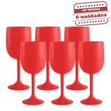 Taça de Vinho Durável Vermelha Leitosa 290ml 6 unidades Bezavel - Festabox