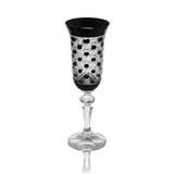 Taça para Champanhe em Cristal Polonês Preto - 150ml - Prime home decor