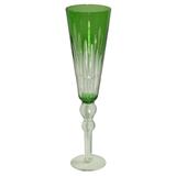 Taça para Champanhe Lapidada em cristal ecológico 200ml verde - 22699 - Dynasty