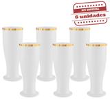 Taça Tulipa Durável Branco Linha Ouro 260ml 6 unidades Bezavel - Festabox