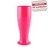 Taça Tulipa Durável Rosa Neon Leitosa 260ml 40 unidades Bezavel - Festabox