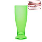 Taça Tulipa Durável Verde Neon 260ml 40 unidades Bezavel - Festabox