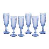 Taças de Champanhe Bico de Jaca Azul - 6 peças - Vya store