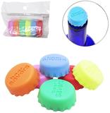 Tampa de silicone para garrafa com 6 pecas cores diversas - Blessed