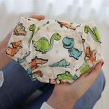 Tapa Fralda Tricoline Dinossauros Laranja Azul e Verde com Botões de Pressão - Mais que baby