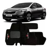 Tapete Carpete Kia Cerato 2014 2015 2016 Bordado Preto
