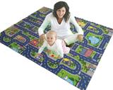 Tapete Colchonete Dobrável de Atividades Infantil Emborrachado Cidade com Ruas 130x100cm - Imperm