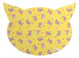 Tapete PET Mdecore Cabeça de Gato Coelho Amarelo
