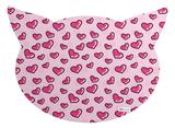 Tapete PET Mdecore Cabeça de Gato Coração Rosa