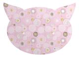 Tapete PET Mdecore Cabeça de Gato Geométrico Rosa