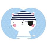 Tapete PET Mdecore Geométrico Gato Azul