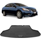 Tapete Porta Malas Bandeja Nissan Sentra 2013 a 2019 Preto em PVC Impermeável 1 Peça Shutt