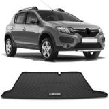 Tapete Porta Malas Bandeja Renault Sandero Stepway 2012 a 2019 Preto em PVC Impermeável 1 Peça Shutt