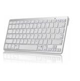 Teclado Sem Fio Bluetooth Pc Mac Tablet Ios Android Prata - Exbom