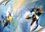 Tela Canvas Abstrato Azul - Não informado