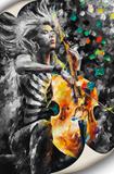 Tela Canvas Mulher Violoncelo - Stickerboom
