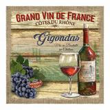 Tela decorativa grand vin de france 38cm x 38cm x 2,5cm - Btc decor