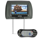 Tela Encosto de Cabeça 7 Polegadas Leitor DVD USB SD MP3 MP4 Função Game Com Controle Remoto Cinza - H-tech