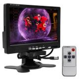 Tela Monitor LCD Portátil Automotivo 7 Polegadas Universal Controle Remoto Preto Modelo Escravo - Prime