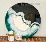 Tela redonda decorativa com pintura artística resinada te260 - Tm insight
