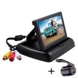 Tela Retratil 4,3 Monitor Veicular Lcd + Camera Ré Visão Noturna - Car rear
