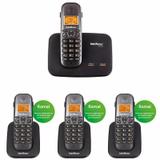 Telefone Sem Fio Intelbras TS 5150 2 Linhas 1,9 GHz DECT 6.0 + 3 Ramal Sem Fio TS 5121 1,9 GHz DECT 6.0