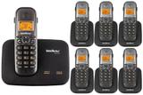 Telefone Sem Fio Intelbras TS 5150 2 Linhas 1,9 GHz DECT 6.0 + 6 Ramal Sem Fio TS 5121 1,9 GHz DECT 6.0