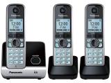 Telefone Sem Fio Panasonic KX-TG6713LBB + 2 Ramais - Identificador de Chamada Viva Voz Preto
