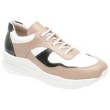 Tenis Gasparini Sneakers 3702 Nude Branco Preto