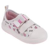 Tênis Para Bebês - Courinho Estampado e Laço - Branco - Pimpolho
