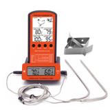 Termometro digital culinario sem fio com 2 sondas alarme timer led relogio churrasco forno cozinha a - Faça resolva
