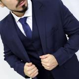 Terno Masculino Slim Azul Marinho Oxford Via Do Terno