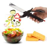 Tesoura de Alimento Faca Corta e Fatia Clever Cutter 2 em 1 (93190) - Smart cutter