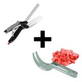 Tesoura de Legumes e Verduras Clever Cutter + Cortador e Pegador de Frutas INOX - Importado