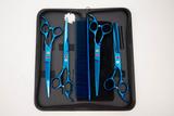 Tesoura pet de tosa Kit 4 tesouras e 1 pente Blue - Purple dragon