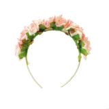 Tiára Coroa De Flores Headband Rosa/Branco Carnaval - Cromus