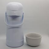 Tigela/Cumbuca em Porcelana com Garrafa Térmica Termolar 500 ml branca Complemento Kit Higiene em Porcelana - Chaim jorge e cia / termolar