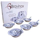 Tigela de Sobremesa Inox com 12 Peças - Ref. 1050 - Bravinox