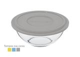 Tigela Plus Incolor 1,5L c/ Tampa Sortida Plástica Marinex