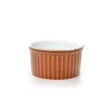 Tigela Ramequim Porcelana 8cm Marrom Canelada Buffet 100ml - Importado