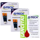 Tiras reagentes g-tech free c/100un + lancetas g-tech c/100un